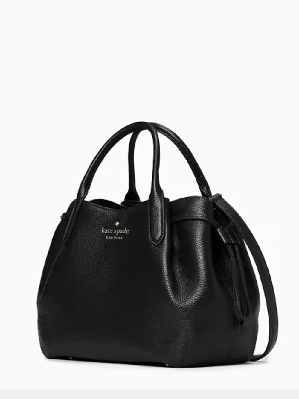 Kate Spade Black Pebbled Leather Dumpling Satchel Bag